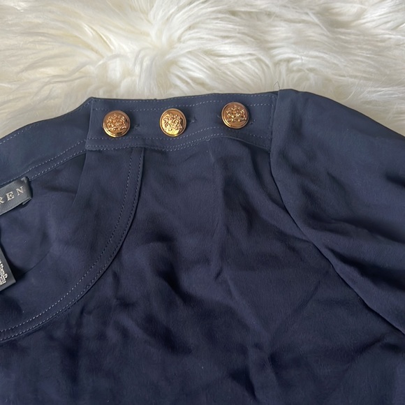Ralph Lauren Black Label 100% Silk Blue Blouse Size 4 - Picture 3 of 7